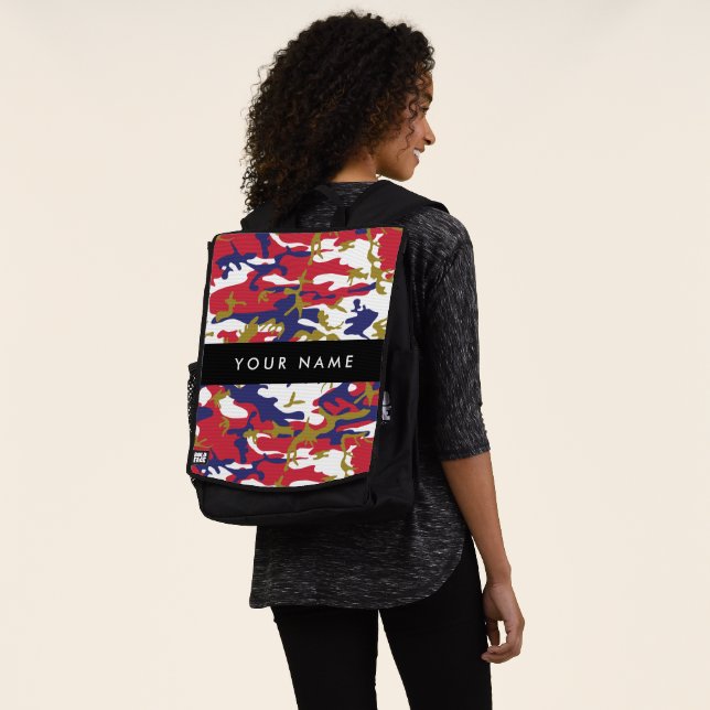 Sac À Dos Fête de l'Indépendance Camouflage Votre nom Person (Porté)