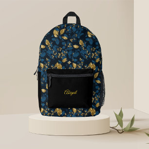 Sac à dos feuille bleu fleuri