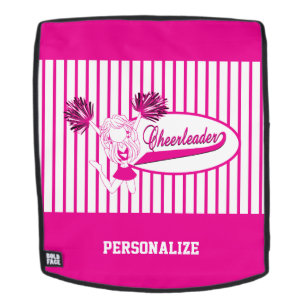 Sac À Dos Fille de pom-pom girl silhouette rose chaud