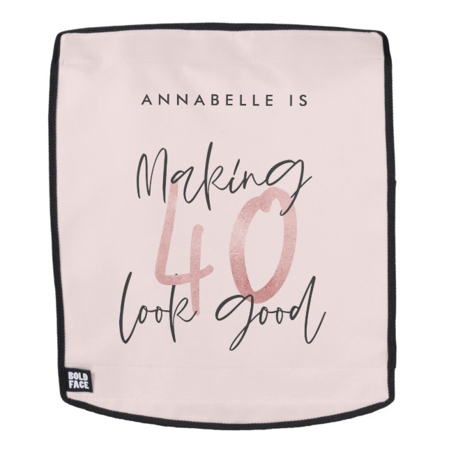 Sac À Dos Fille parties scintillant rose moderne design 40e  (Devant amovible)