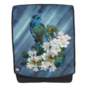 Sac À Dos Flamants roses bleus classiques Feuilles verts