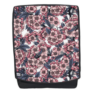 Sac À Dos Fleur de cerisier rose et bleu