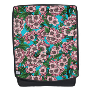 Sac À Dos Fleur de cerisier sur bleu