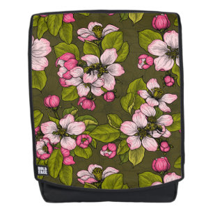 Sac À Dos Fleur de pomme sur vert foncé