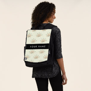 Sac À Dos Fleurs bleues et rouges, noires, votre nom