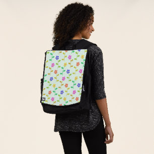 Sac À Dos Fleurs Colorées, Motif Floral, Feuillage, Boho