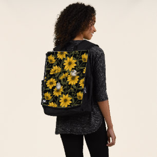 Sac À Dos Fleurs de soleil sauvages et oiseaux de crête doré
