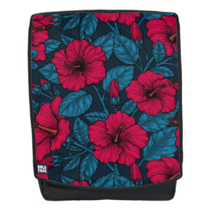 Sac À Dos Fleurs d'hibiscus rouges