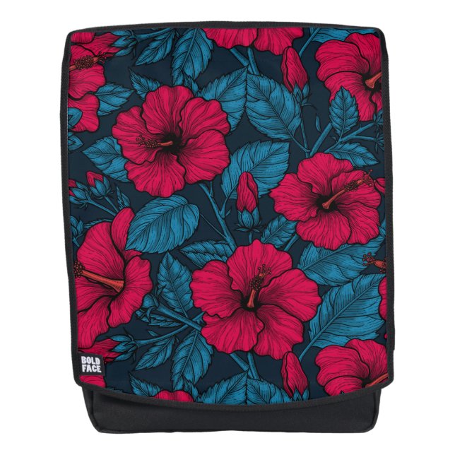 Sac À Dos Fleurs d'hibiscus rouges (Devant)