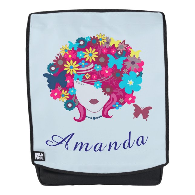 Sac À Dos Fleurs et visage de papillon (Devant)