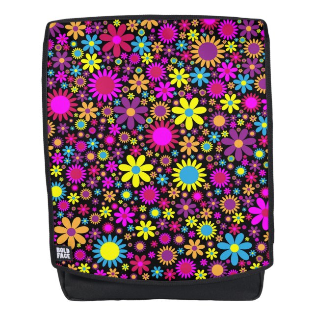 Sac À Dos Fleurs psychédéliques dynamiques en Bloom-67566 (Devant)