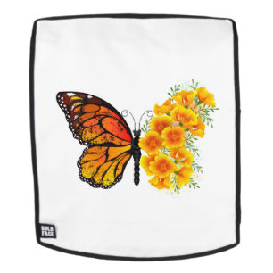 Sac À Dos Flower Butterfly with Yellow California Poppy