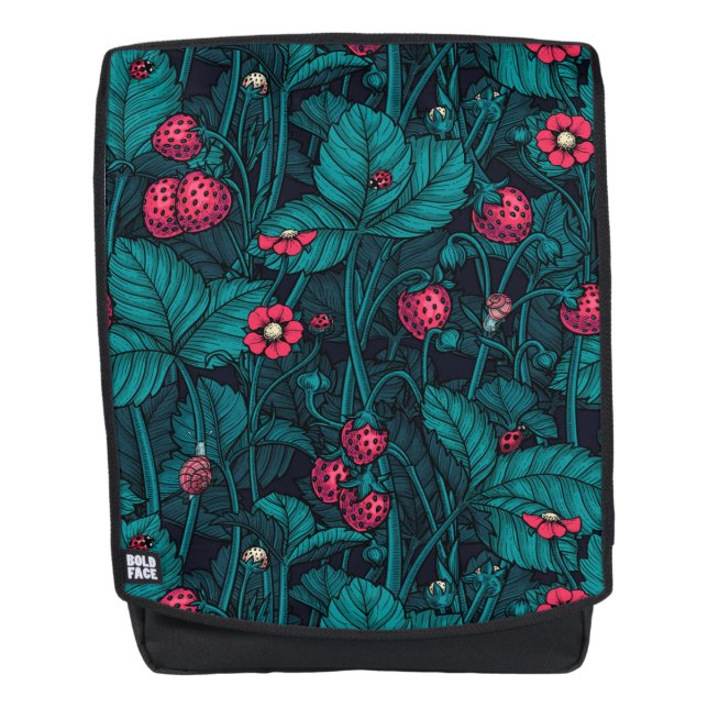 Sac À Dos Fraises sauvages, rouges et bleues (Devant)