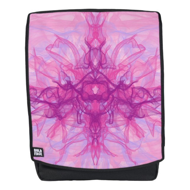 Sac À Dos FUMÉE ROSE - Art fractal moderne et abstrait - (Devant)