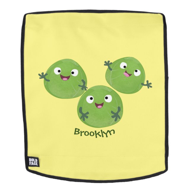 Sac À Dos Funny Brussels sprouts légumes caricature (Devant amovible)