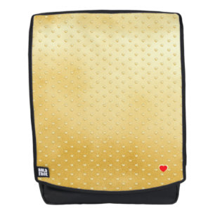 Sac À Dos Girly Hearts Gold Faux Foil Golden Motif