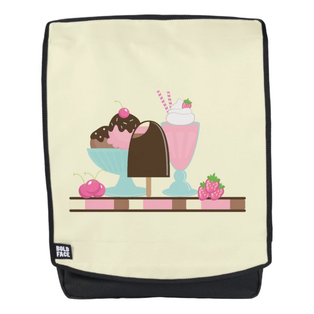 Sac À Dos Glace à la Crème Glacée & Float aux Fraises (Devant)