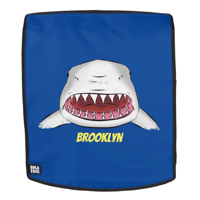 Sac À Dos Grand requin blanc moyen dessin animé (Devant amovible)