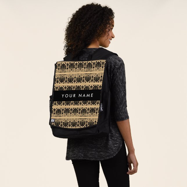 Sac À Dos Grec Arabesque Brun, Votre Nom, Personnaliser (Porté)