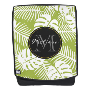 Sac À Dos Green Palm Feuille Rainforest Motif Monogram