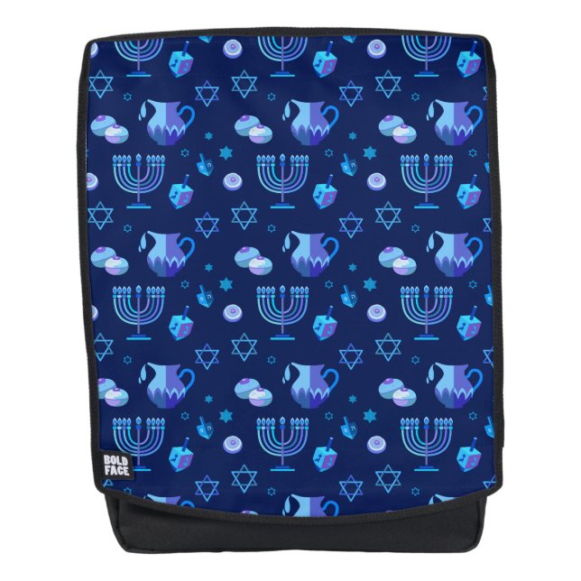 Sac À Dos Hanukkiah Happy Hanoukka Juive Fête Menorah (Devant)