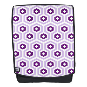 Sac À Dos Hexagone pourpre de lavande géométrique et motif