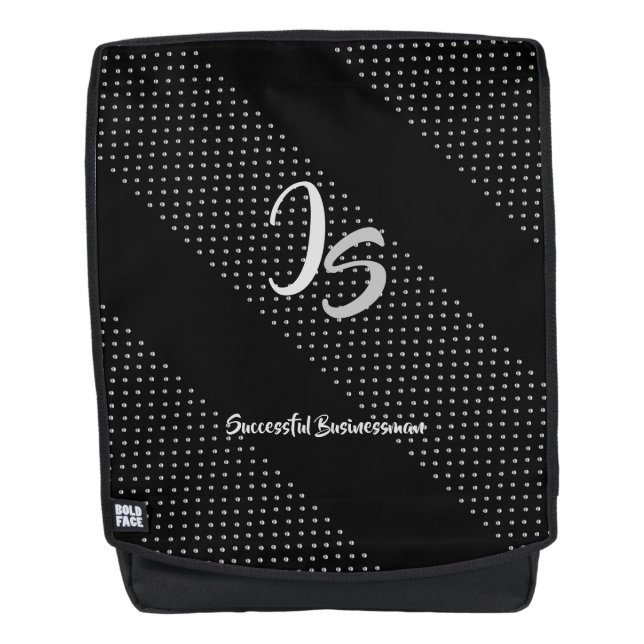 Sac À Dos "Homme d'affaires prospère" Silver personnel Monog (Devant)