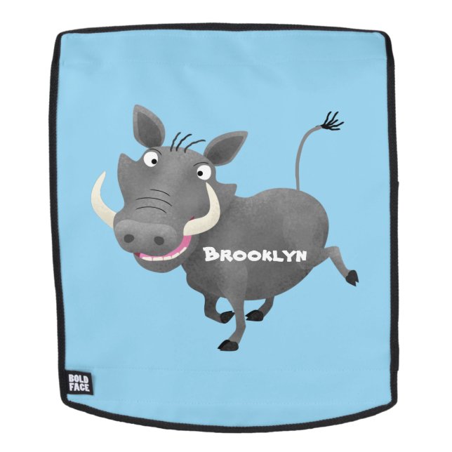 Sac À Dos Illustration amusante d'un cochon de phacochère af (Devant amovible)