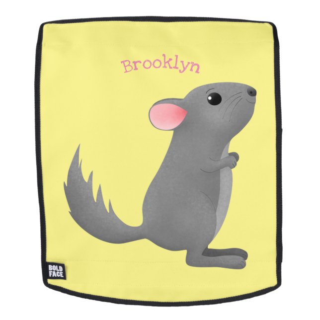 Sac À Dos Illustration de chinchilla gris mignon (Devant amovible)