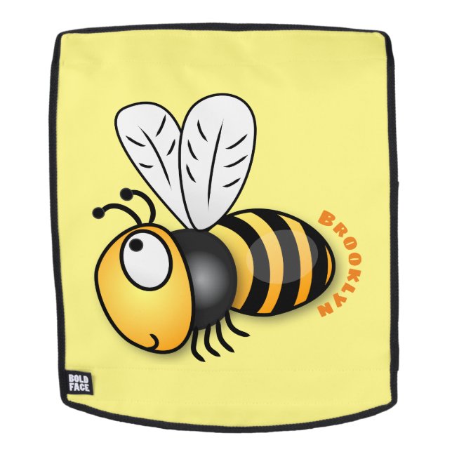 Sac À Dos Illustration de dessin animé d'abeilles joyeux (Devant amovible)