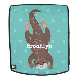 Sac À Dos Illustration de dessin animé d'une loutre mignonne
