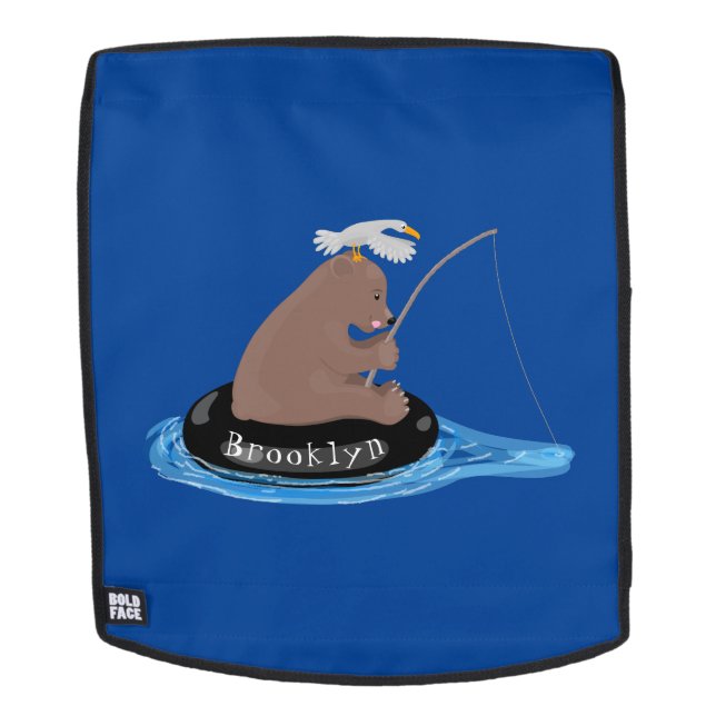 Sac À Dos Illustration de la pêche de l'ourson mou (Devant amovible)