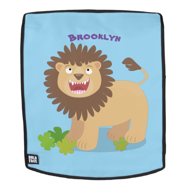 Sac À Dos Illustration de l'effervescence de lions heureux (Devant amovible)