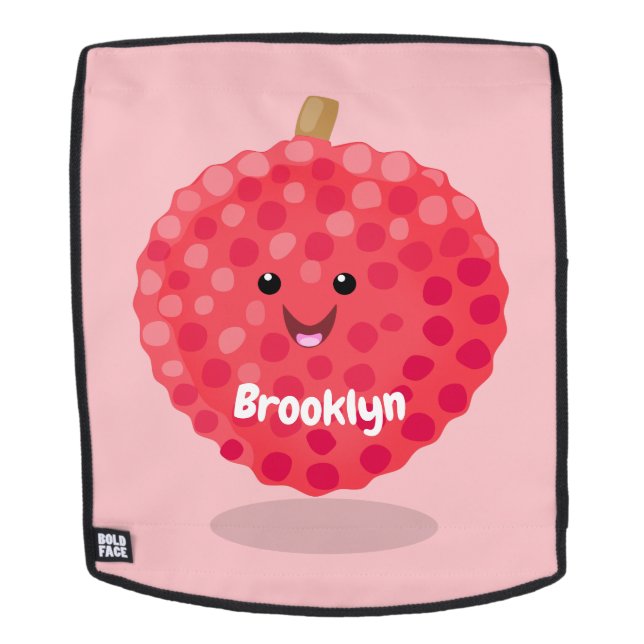 Sac À Dos Illustration de litchee rose mignon (Devant amovible)