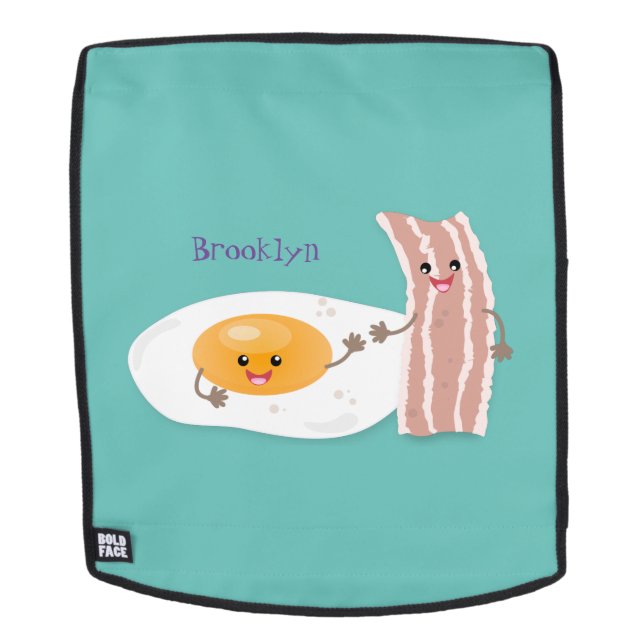 Sac À Dos Illustration de l'oeuf de Cute kawaii et du bacon (Devant amovible)