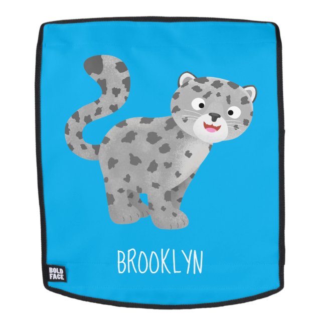 Sac À Dos Illustration de mignon léopard des neiges (Devant amovible)