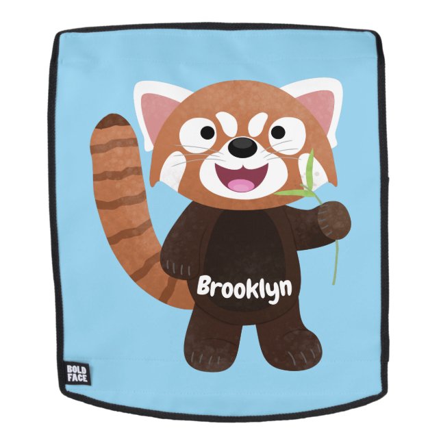 Sac À Dos Illustration de panda rouge mignon (Devant amovible)