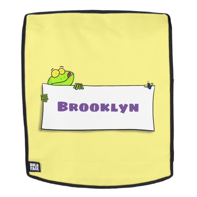 Sac À Dos Illustration du panneau de grenouille verte mignon (Devant amovible)