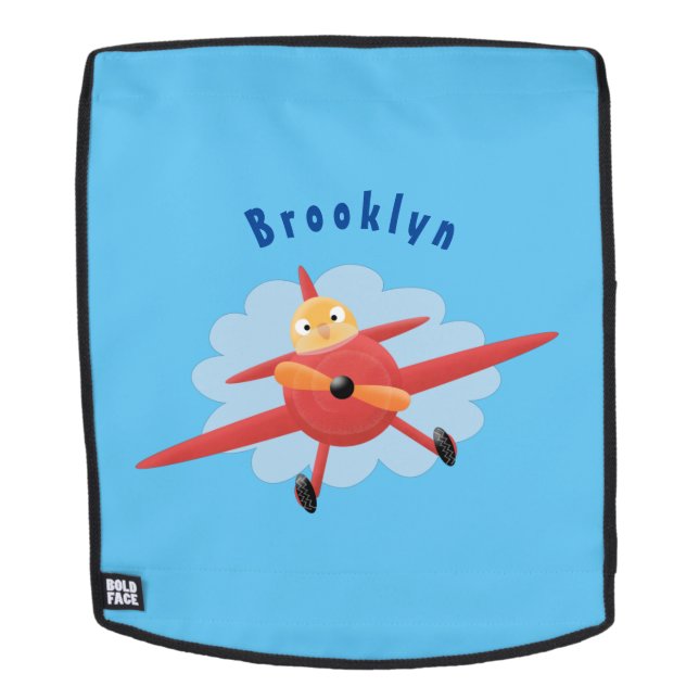 Sac À Dos Illustration d'un avion rouge volant mignon (Devant amovible)