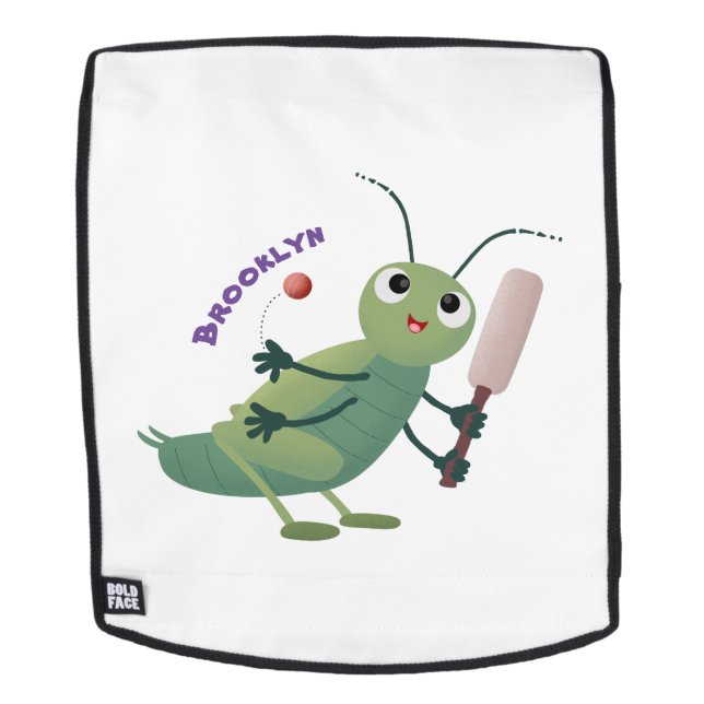 Sac À Dos Illustration d'un insecte du cricket vert mou (Devant amovible)