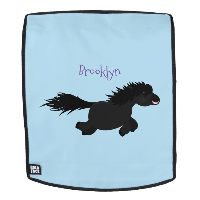 Sac À Dos Illustration d'un poney de Shetland mignon (Devant amovible)