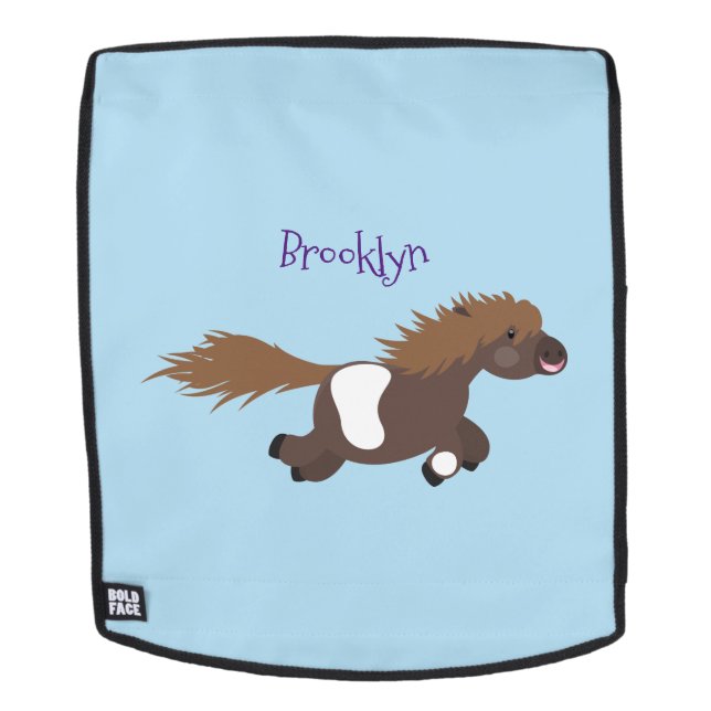 Sac À Dos Illustration d'un poney de Shetland mignon (Devant amovible)