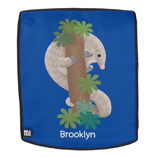 Sac À Dos Illustration d'une anteure de pangolin mignonne (Devant amovible)