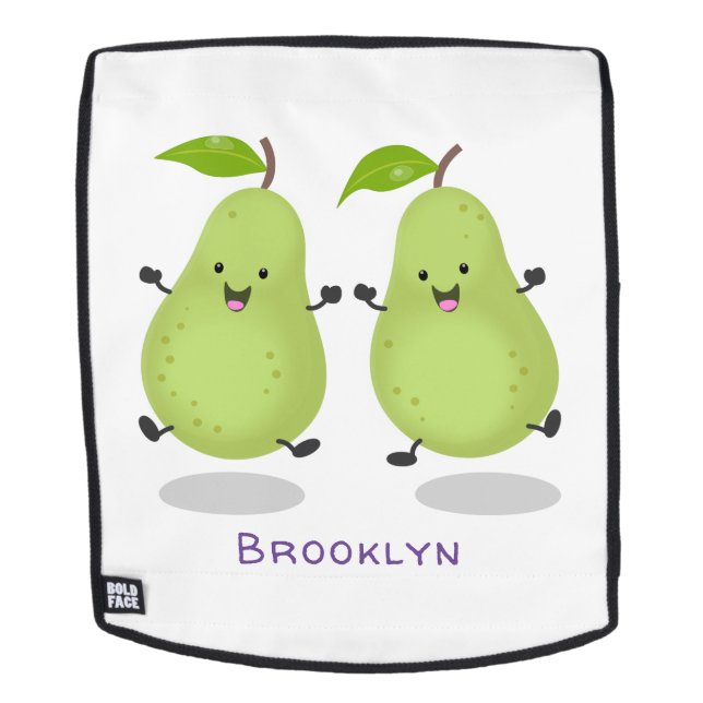 Sac À Dos Illustration d'une paire de poires mignonne (Devant amovible)