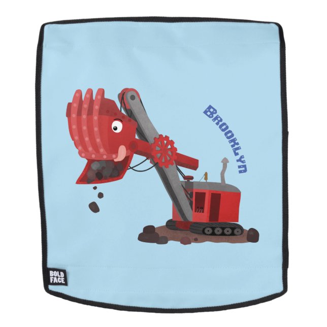 Sac À Dos Illustration d'une pelle à vapeur rouge mou (Devant amovible)