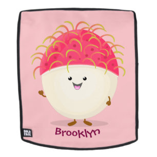 Sac À Dos Illustration mignon du ramboutan rose