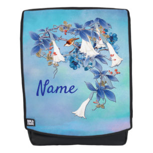 Sac À Dos Illustrée Fleur de Lune aquarelle blanche