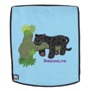 Sac À Dos Image de dessin animé de chat en panthère noire ja