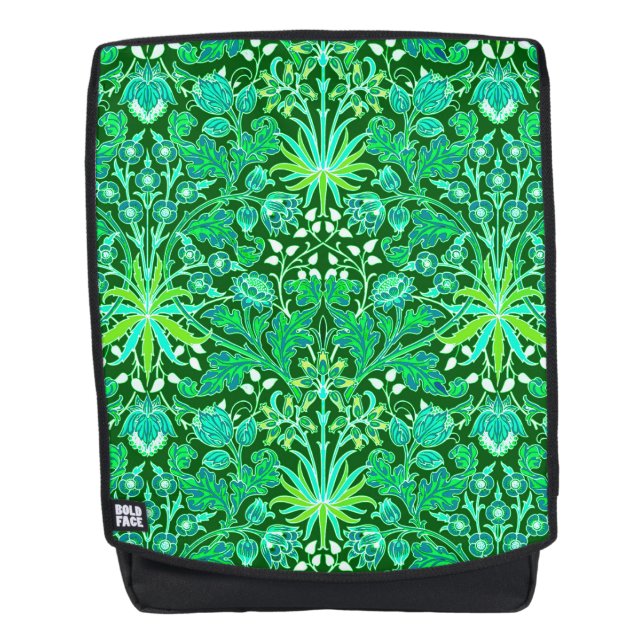 Sac À Dos Impression jacinthe de William Morris, vert émerau (Devant)