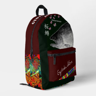 SAC À DOS IMPRIMÉ 桜鱒!(サクラマス;余市)あらゆる生命たちへ感謝をささげます。 プリントバックパック